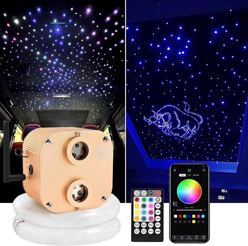 Kit 1100 luces estrella fibra óptica doble cabeza 13.1ft