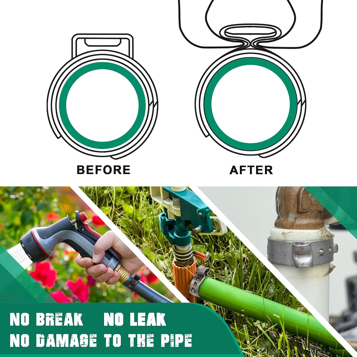 80 Abrazaderas PEX 1pulg Acero Inox 304 Sin Escalones