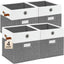 Set 4 Cubos Organizadores 11x11" Plegables con Asas Cuero