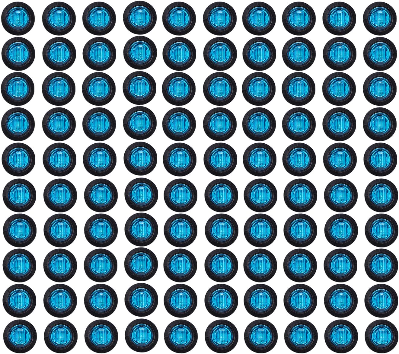 100 Luces Laterales Redondas 3/4" 3 LED 12V Azul
