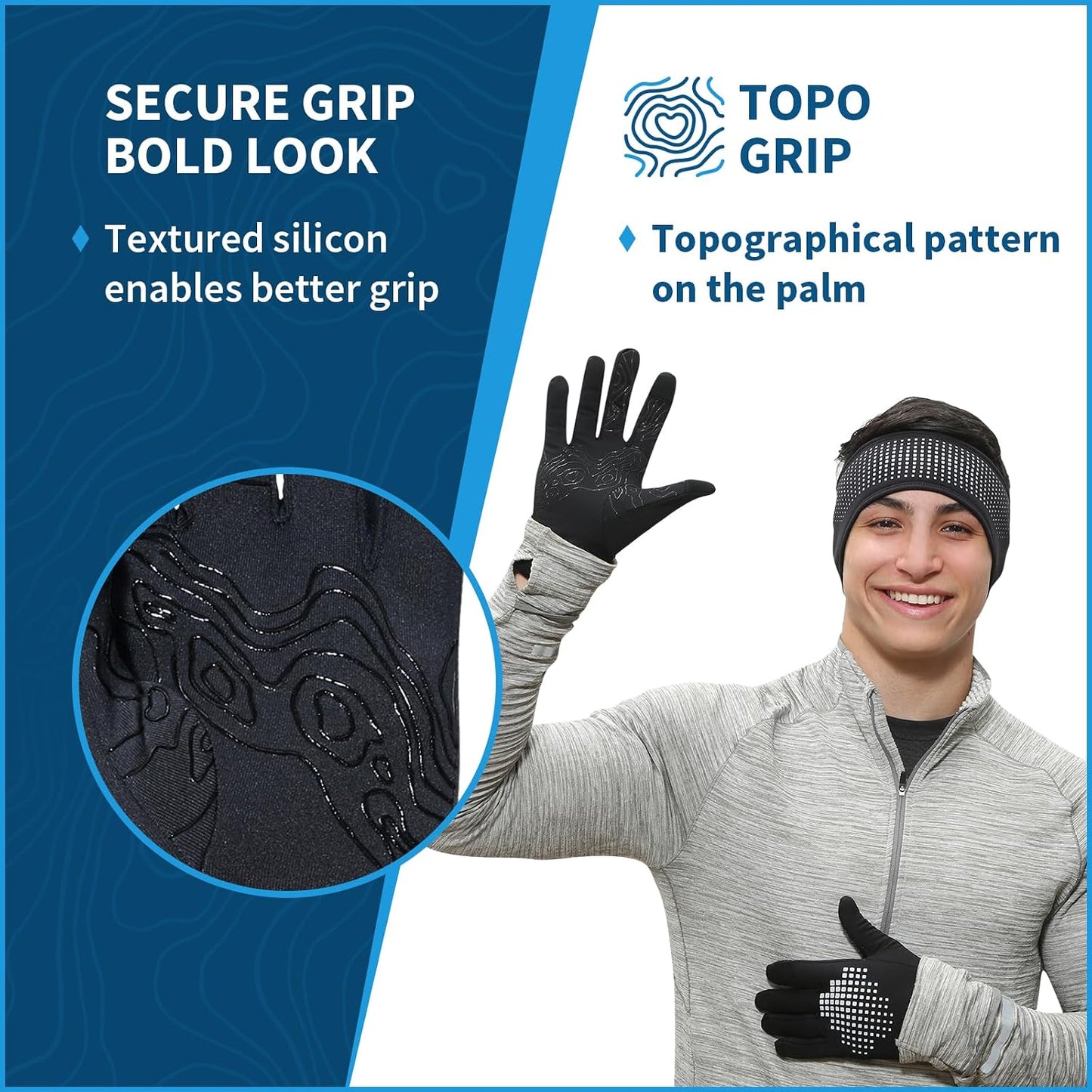 Guantes correr hombre antiderrap tactil para clima fresco