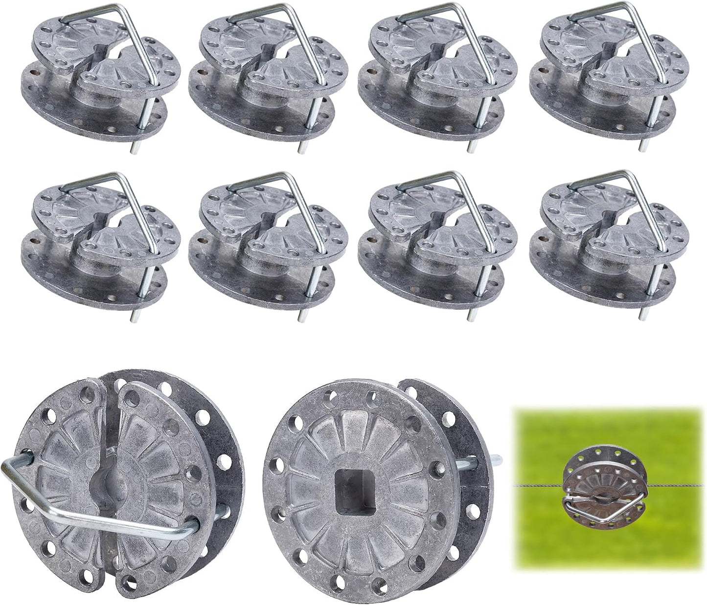Colador alambre eléctrico 10 tensores rápido para valla metal