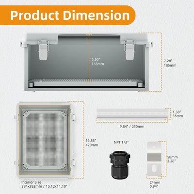 Caja eléctrica WiFi Nema 4 acero inox 15.7x11.8x7.1