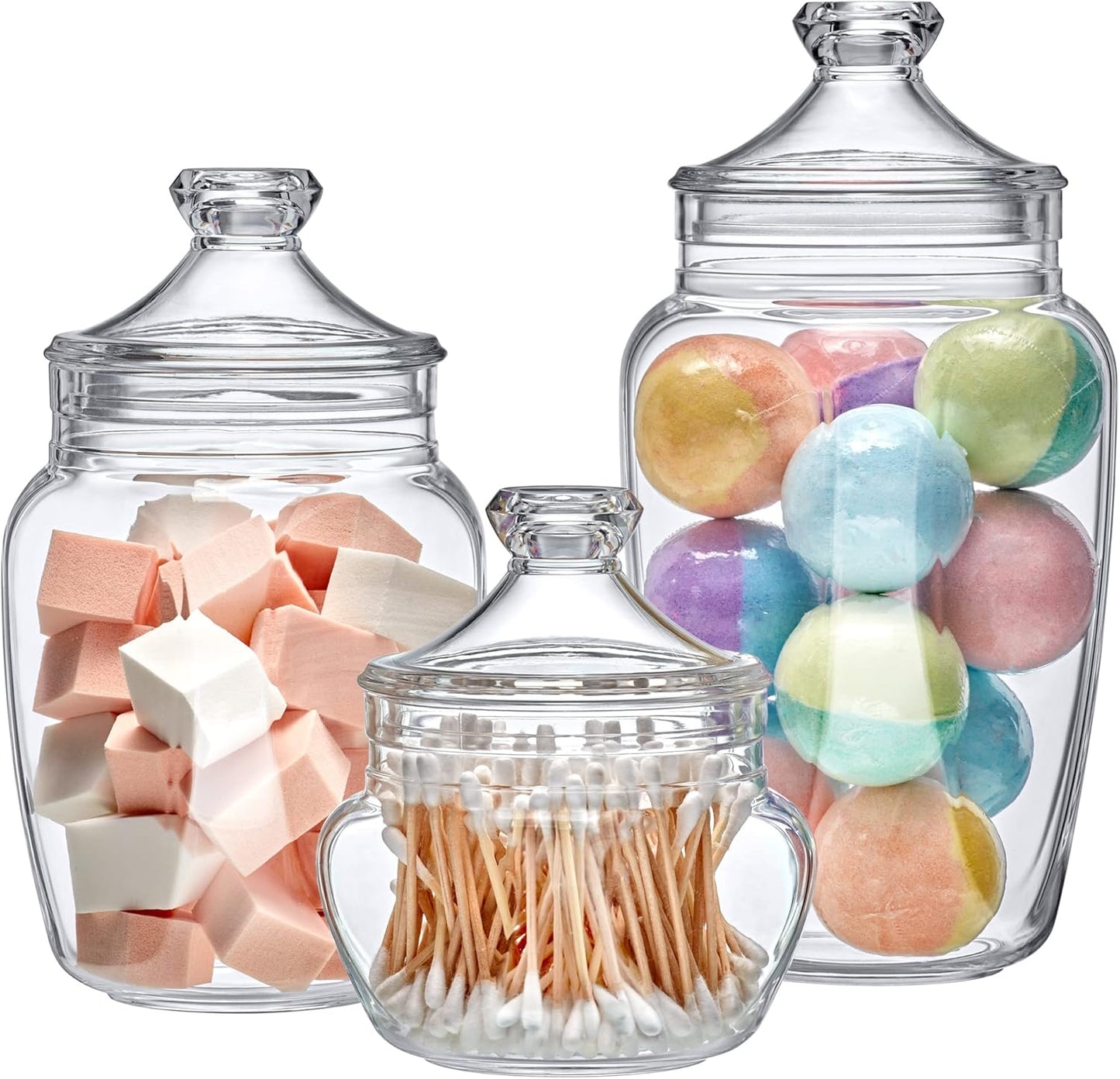 Recipientes baño plástico set 3 60/42/24oz sin BPA