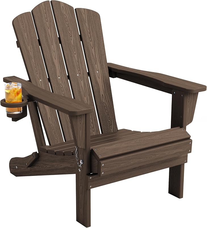 Silla Adirondack plegable HDPE textura madera para patio