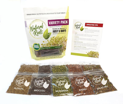 Pack 10 semillas germinadas brócoli alfalfa rábano