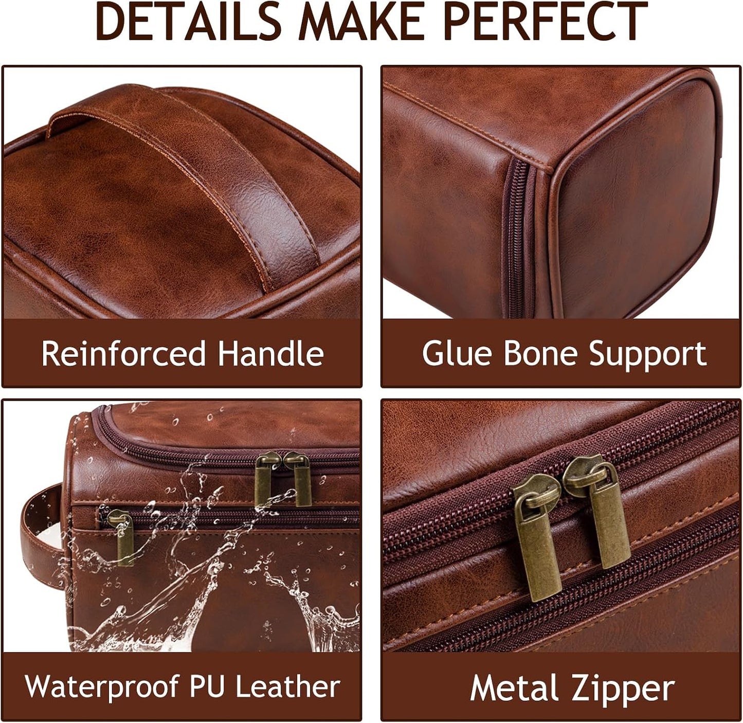Neceser cuero personalizado para hombres regalo iniciales