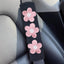 Almohadillas hombro cinturón seguridad con flores 2en1 rosa
