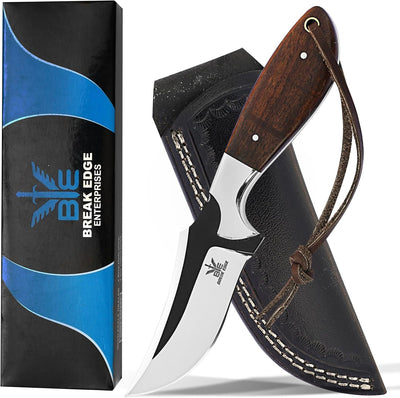 Cuchillo caza vaquero artesanal funda piel marrón