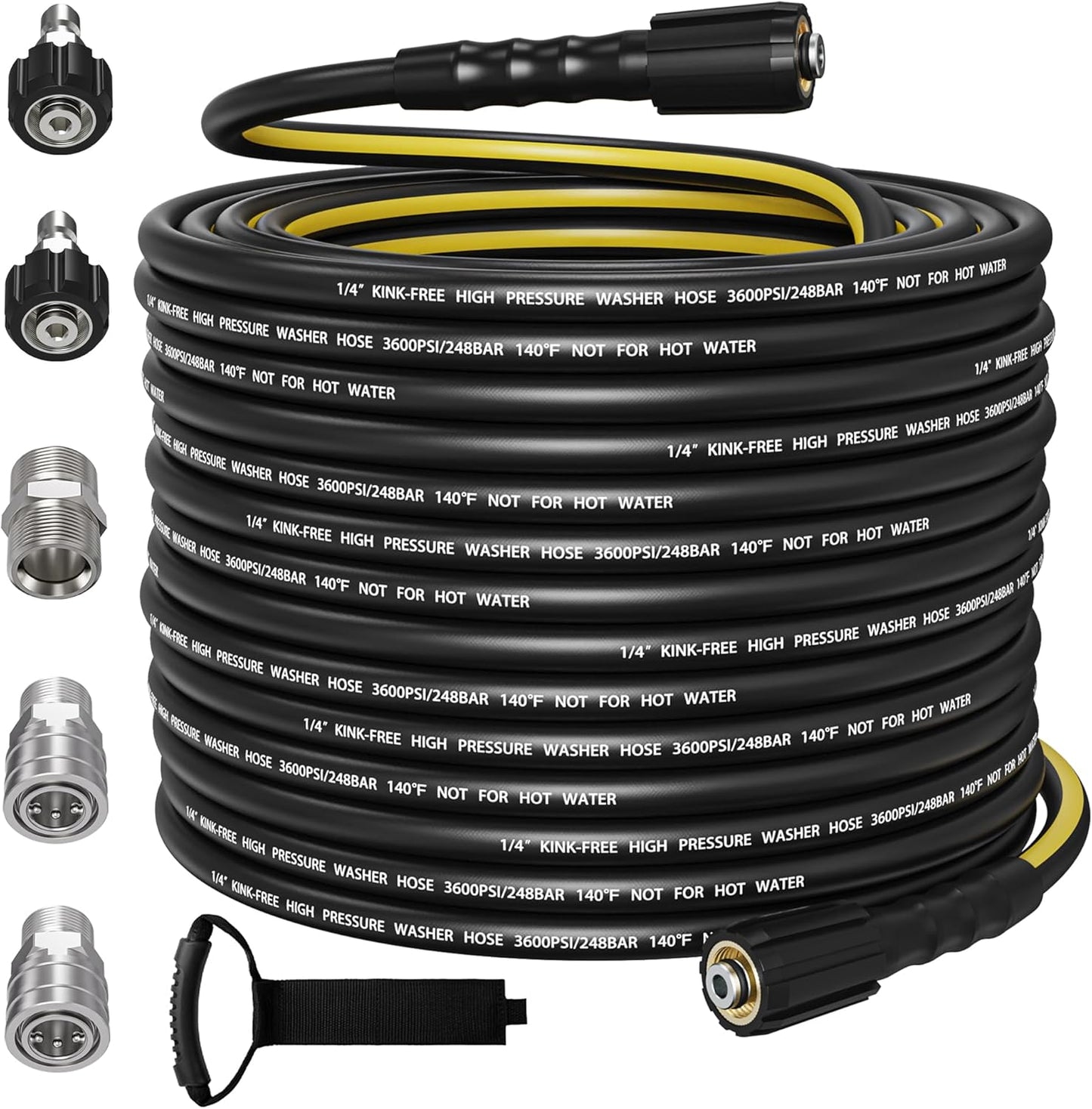 Manguera flexible lavadora 15m 3600PSI con conexiones
