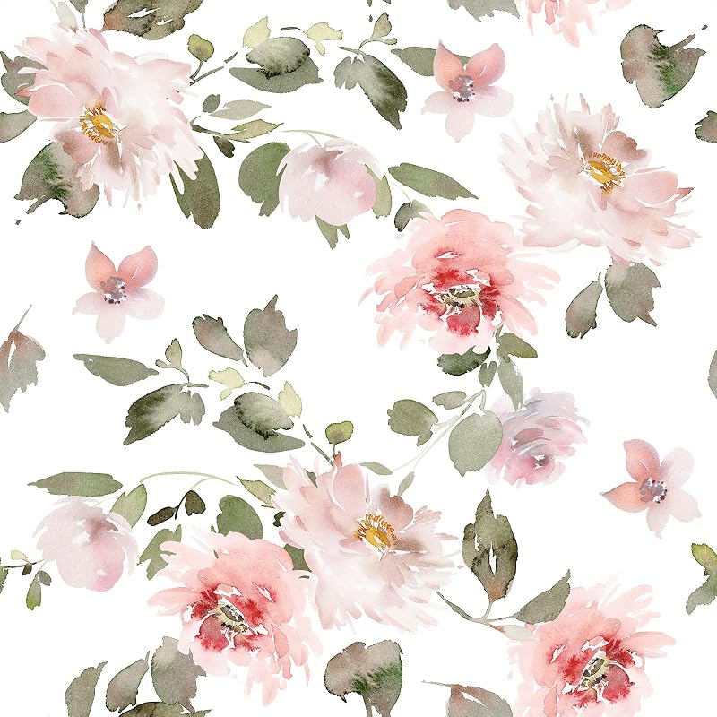 Papel tapiz floral rosa autoadhesivo dormitorio niña