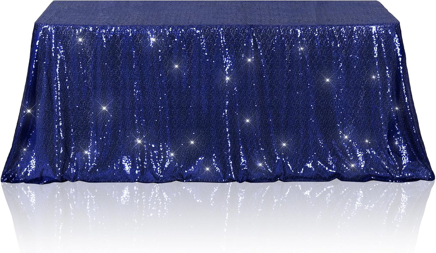 Mantel lentejuelas azul 50x72pulg rectangular fiestas