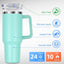 Vaso acero inox 40oz con asa pajita tapa reutilizable térmico