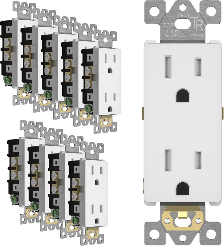 Toma de pared resistente 15A pack 10 blanco mate UL