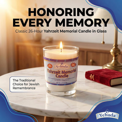 Velas Yahrzeit 24h en vidrio pack 24 velas conmemorativas