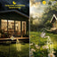 Regadera solar con luces cascada decoración jardín patio