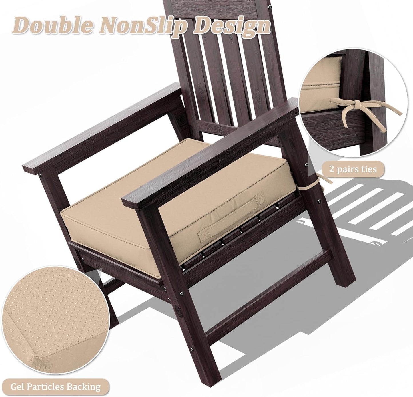 Set 2 cojines silla exterior 22x22x4" impermeables