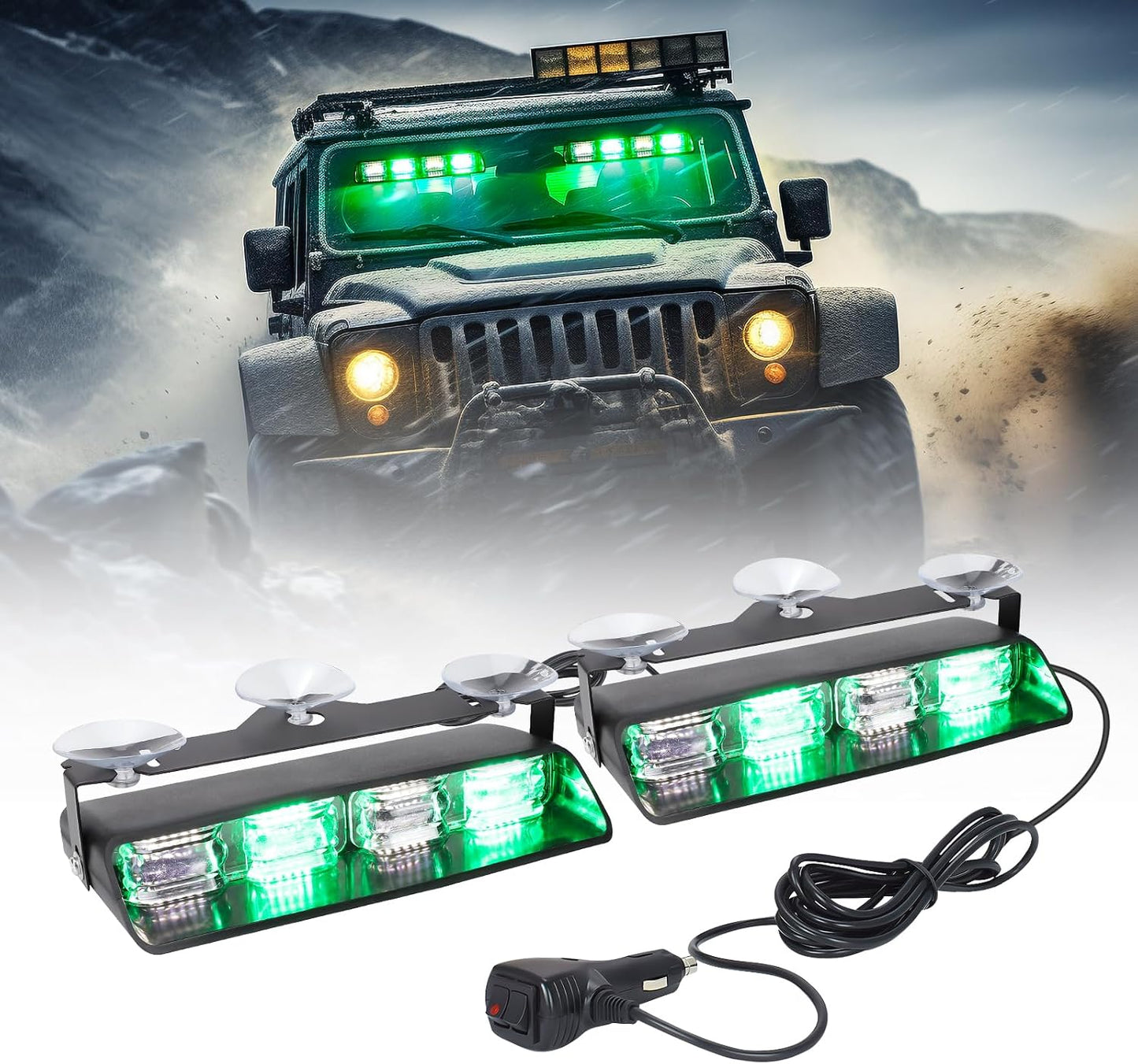 Luces estroboscópicas 2en1 48 LED 12-24V parabrisas