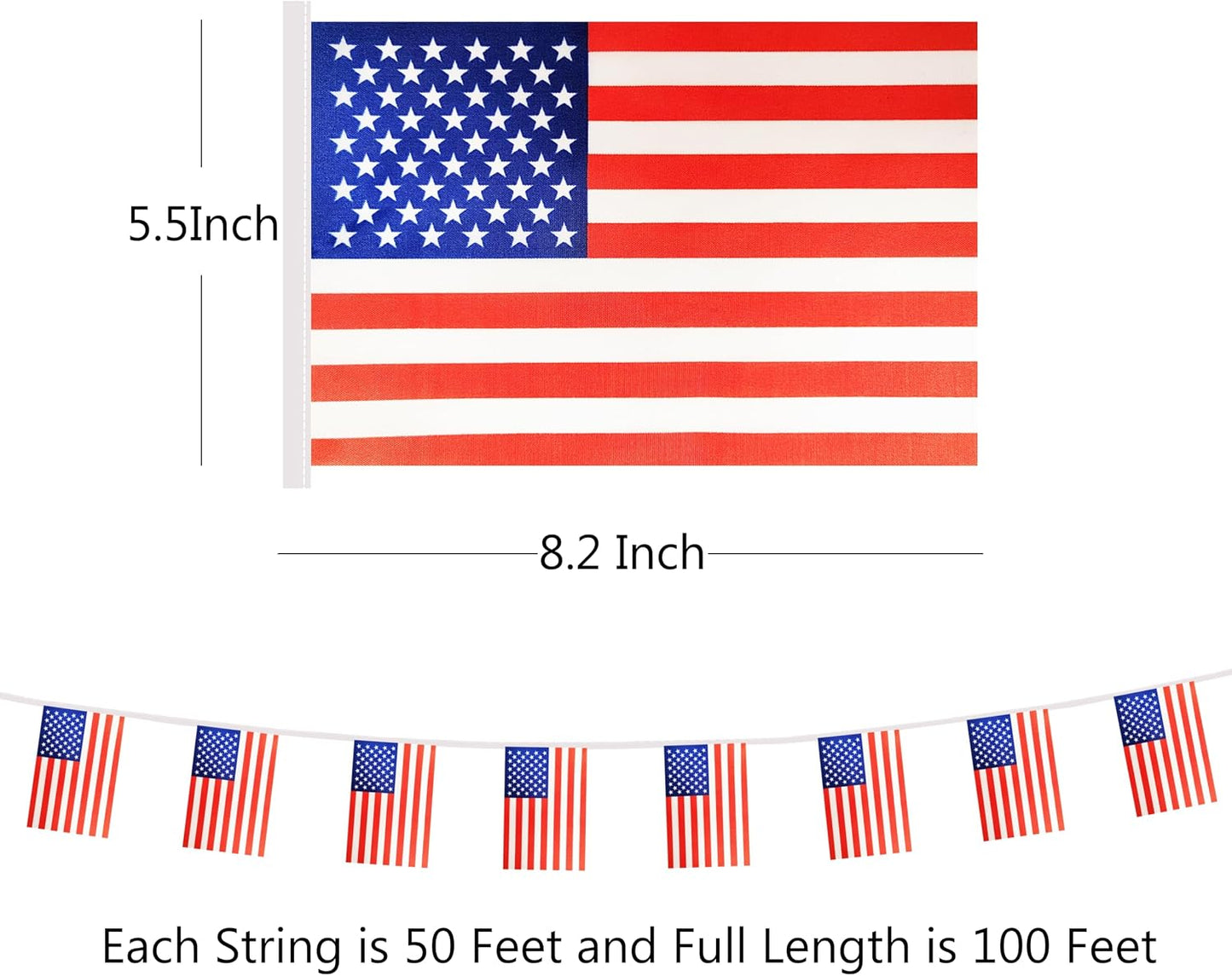 Bandera cuerda EE.UU. 100ft 76 Pzas eventos deportivos