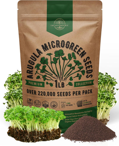 Semillas Rúcula para Germinación Microgreens 1lb Bolsa Resellable