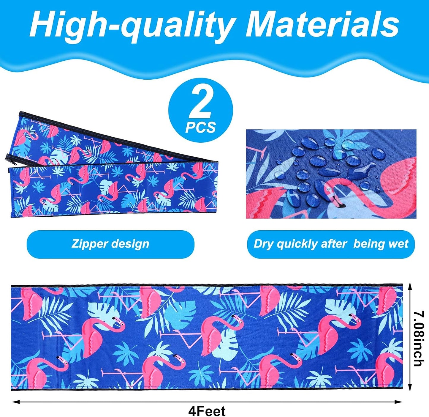 2 Fundas Barandilla Piscina 4ft Antiderrap con Cremallera