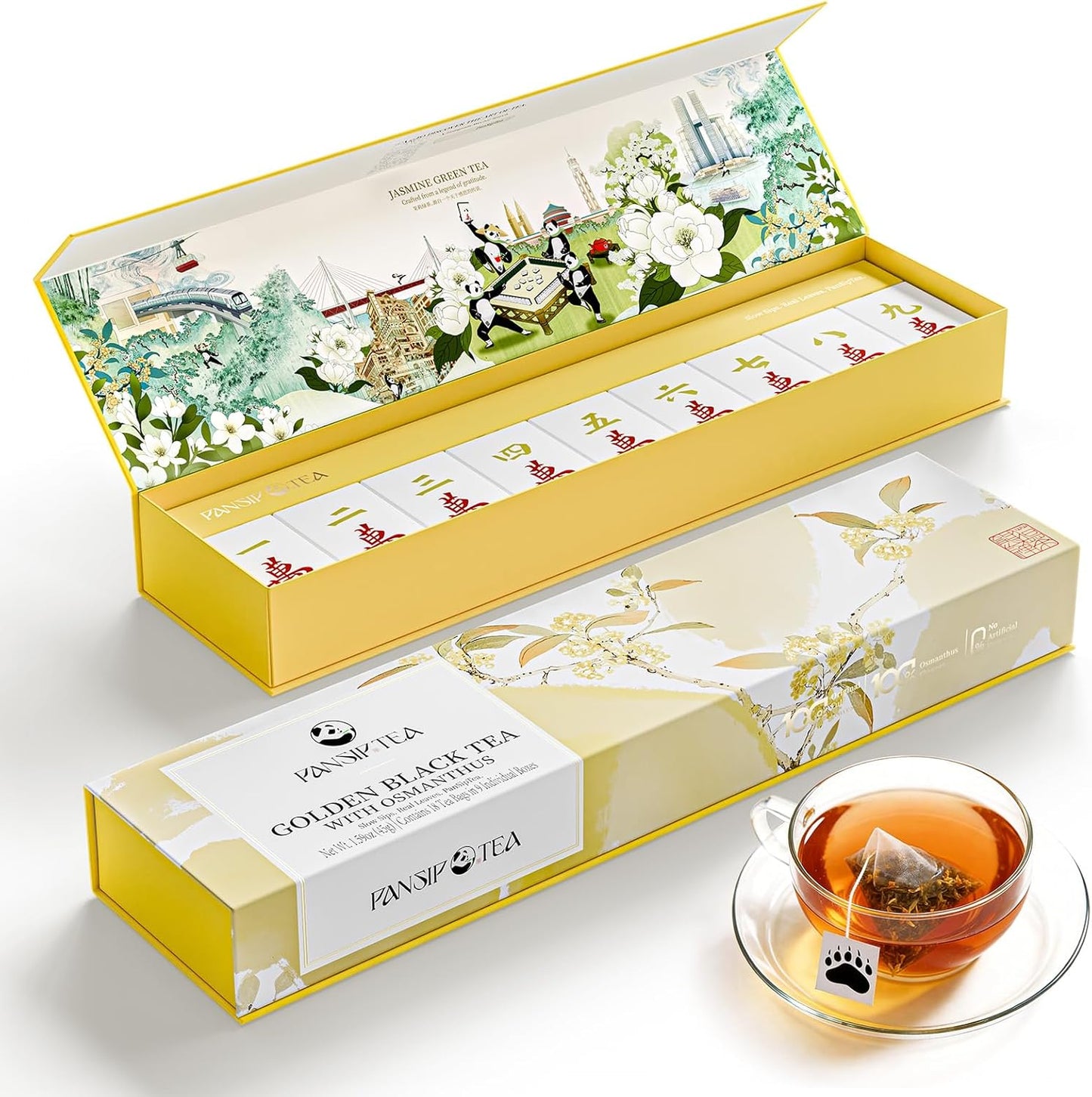Juego 18 bolsas té negro Osmanthus aroma floral suave
