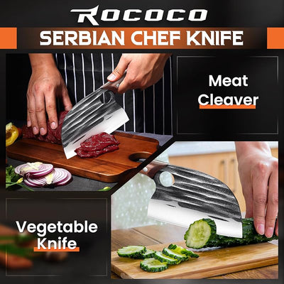 Cuchillo Chef Carnicero con Funda para BBQ Camping
