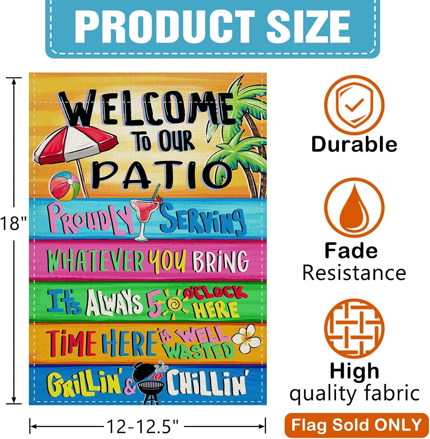 Bandera decorativa verano welcome patio hogar fiesta