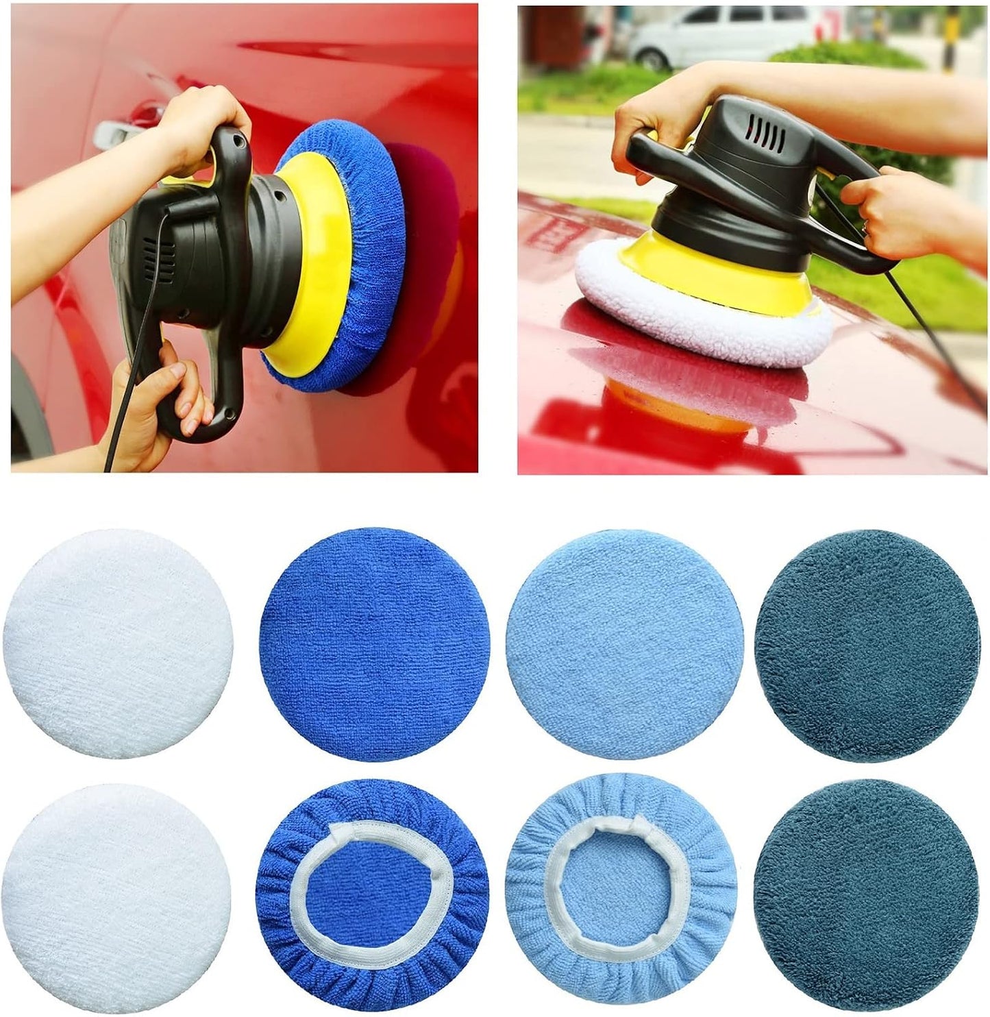 16 Almohadillas Microfibra 5-6pulg Encerado Coche