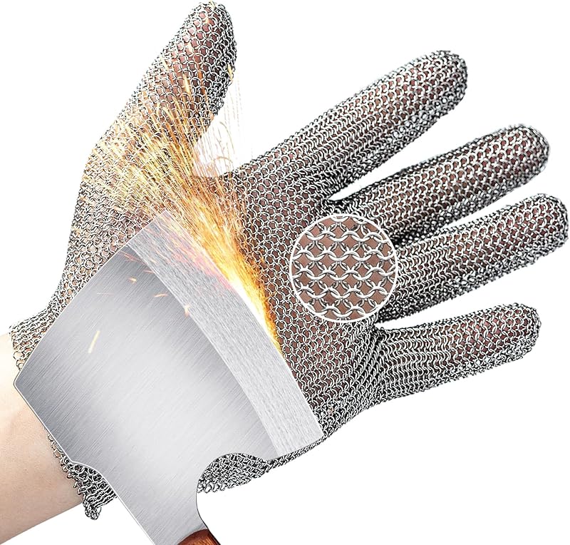 Guante cota malla acero inox 316L ajustable para carnicero