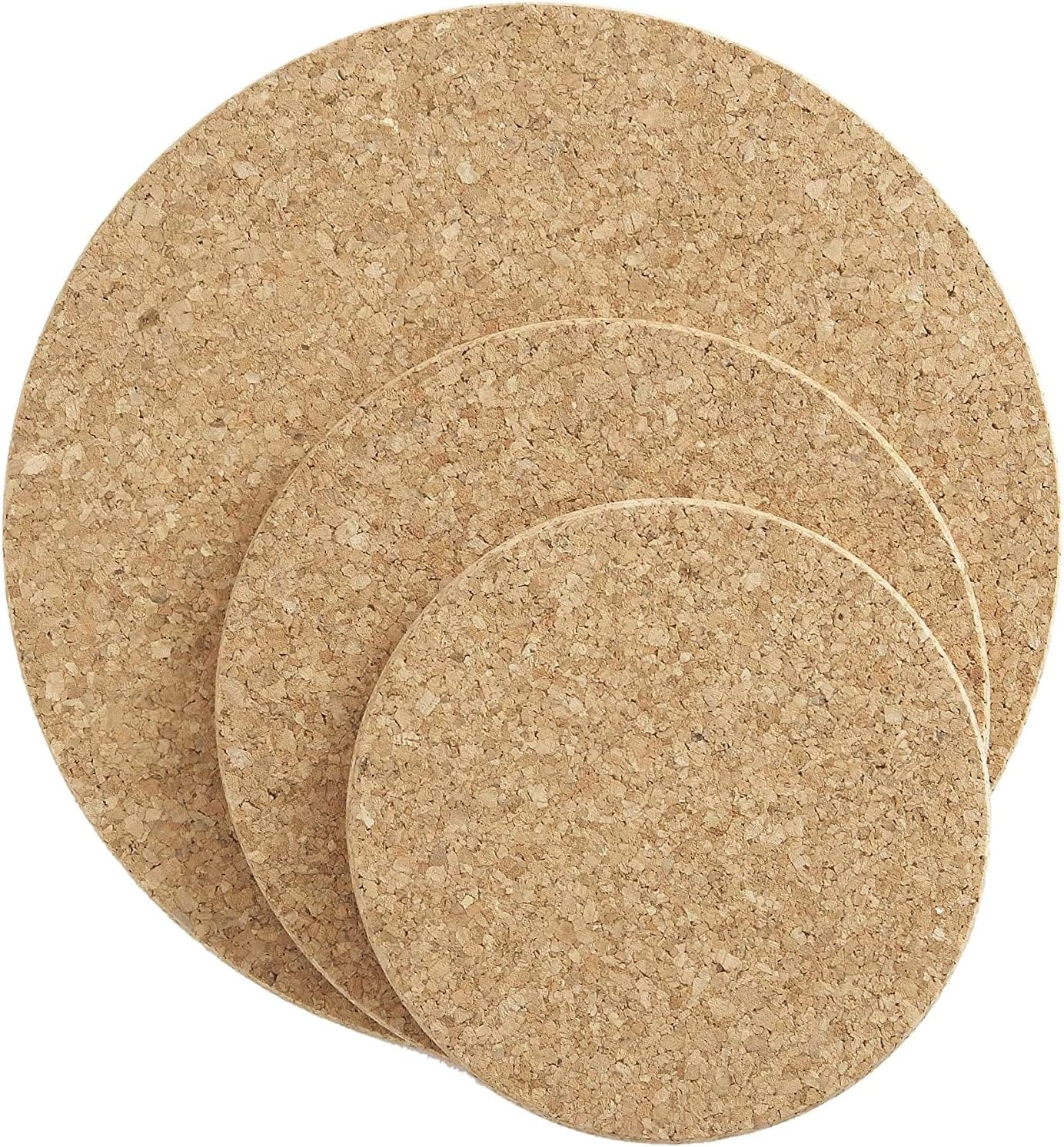 Juego salvamanteles corcho 5.5, 6.5 y 9.5 pulg