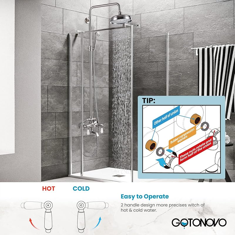 Grifo ducha cepillado 8" rociador mano doble palanca