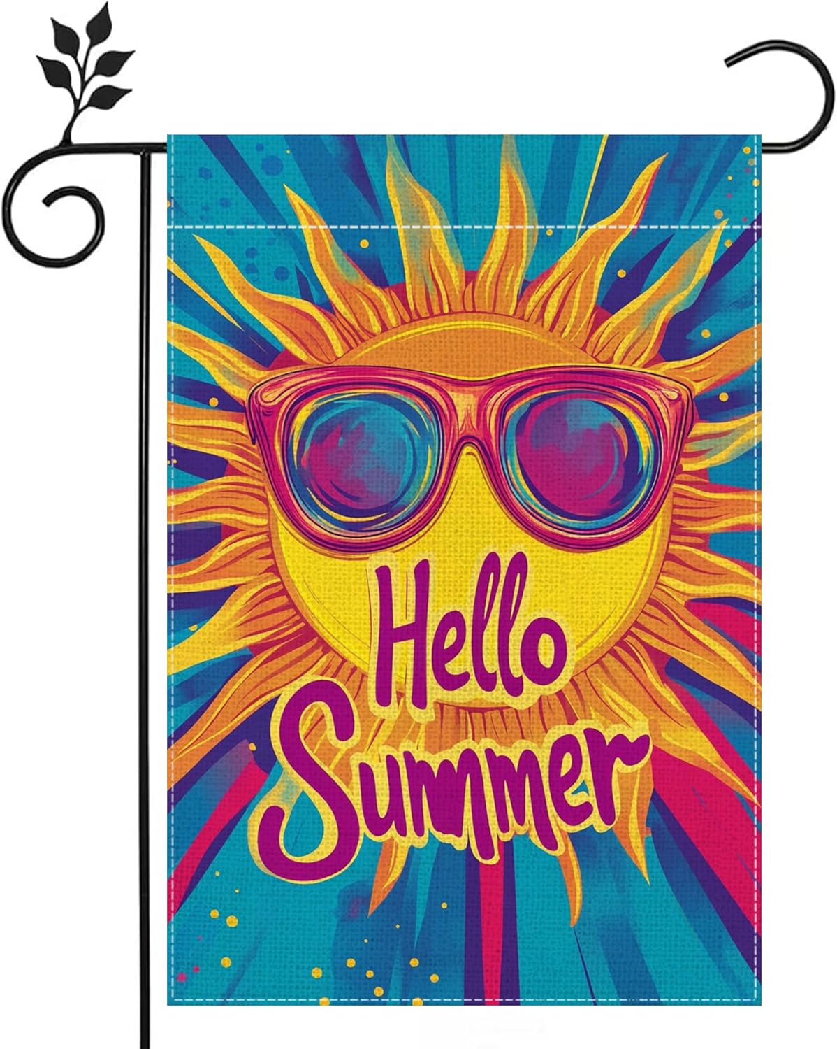 Bandera jardín 12x18pulg doble cara Hello Sunshine decoración campo