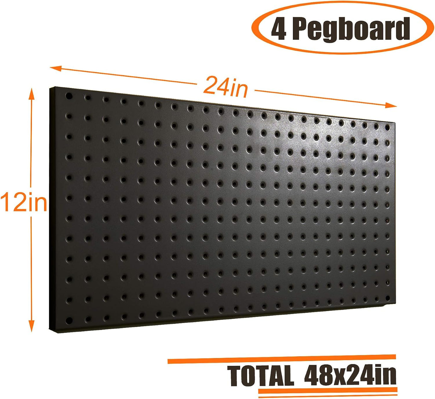 Organiz. tablero clavijas acero 48x24 48 ganchos