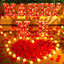 Letras iluminadas luz nocturna pétalos rosa velas led