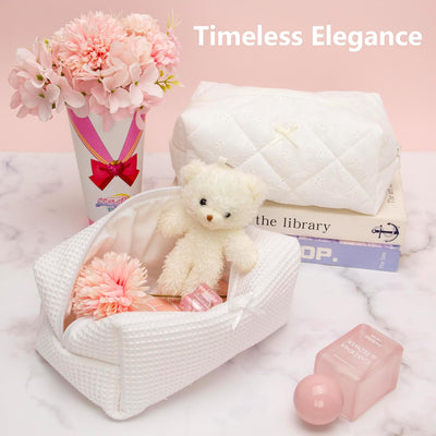 Bolsa cosmética viaje suave con cremallera para mujer