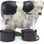 Set salero pimienta vaca vidrio con soporte