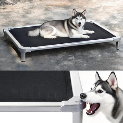 Cama elevada para perro tela resistente mordidas tamaño M