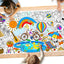 Póster gigante para colorear 31.5x72pulg versátil fiestas escolares