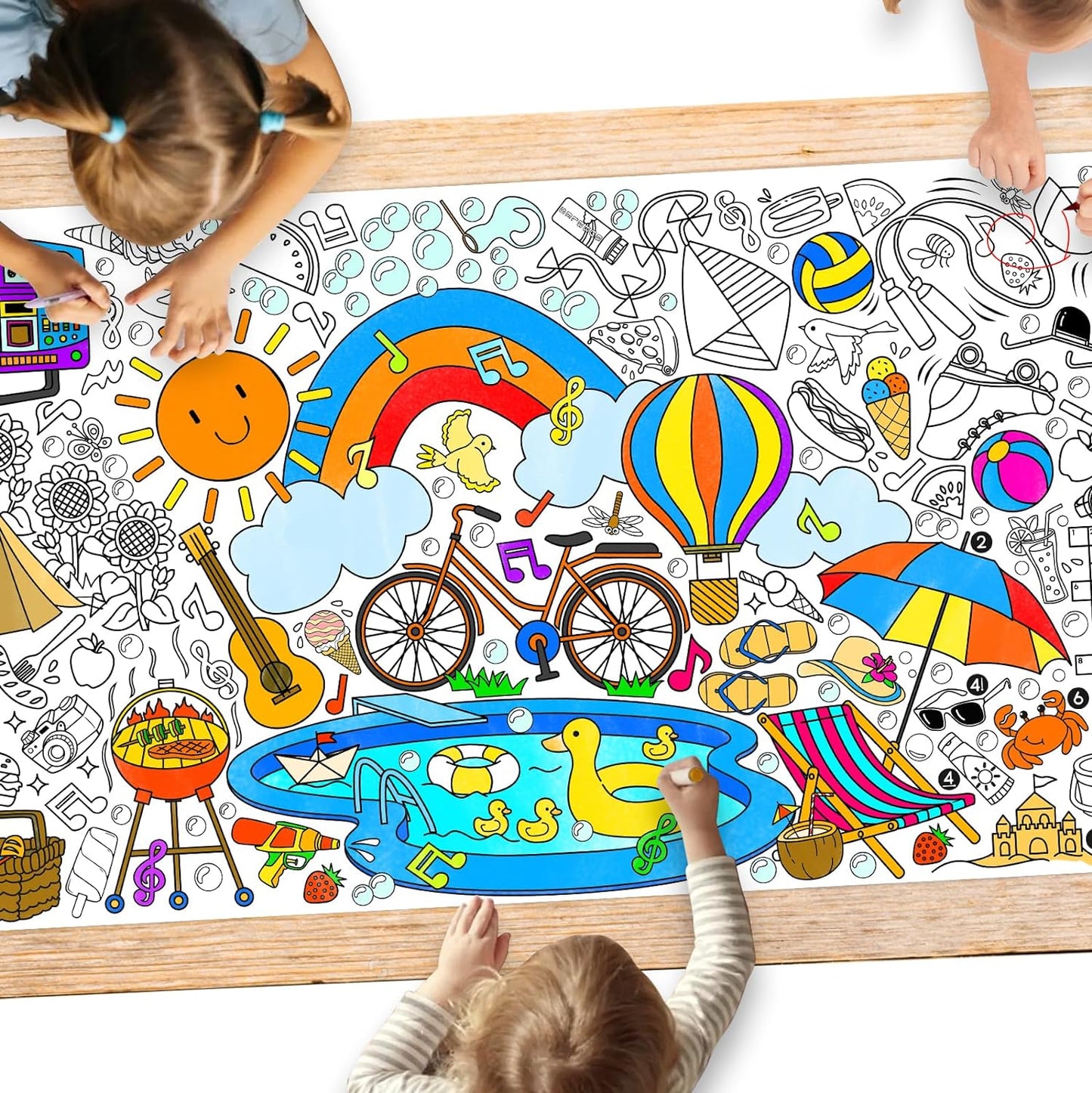 Póster gigante para colorear 31.5x72pulg versátil fiestas escolares