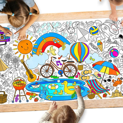 Póster gigante para colorear 31.5x72pulg versátil fiestas escolares