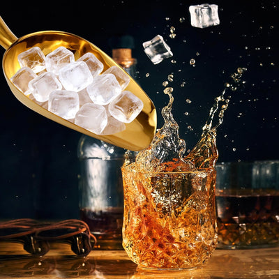 Cuchara de hielo dorada de acero inoxidable 12 oz multiuso