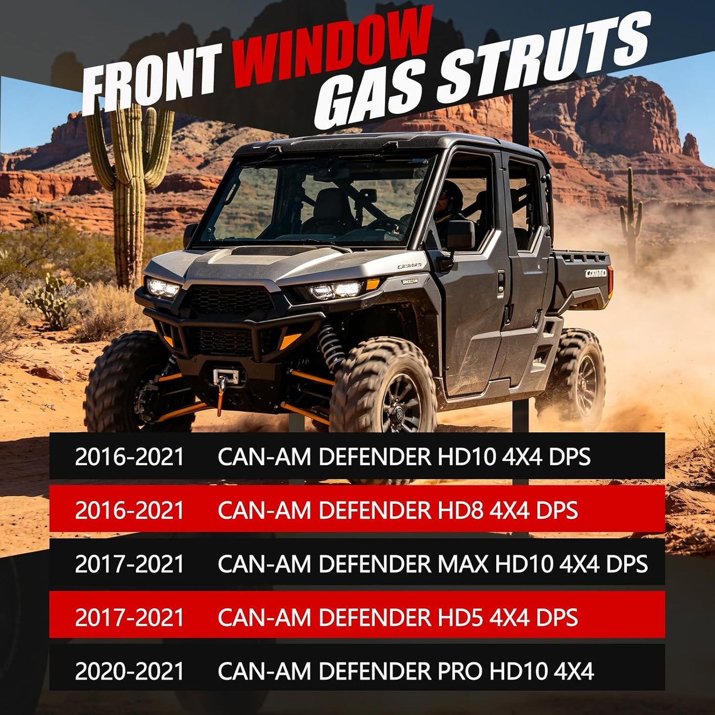 Puntales parabrisas Can Am Defender Hd10 2016-21 2 Pzas