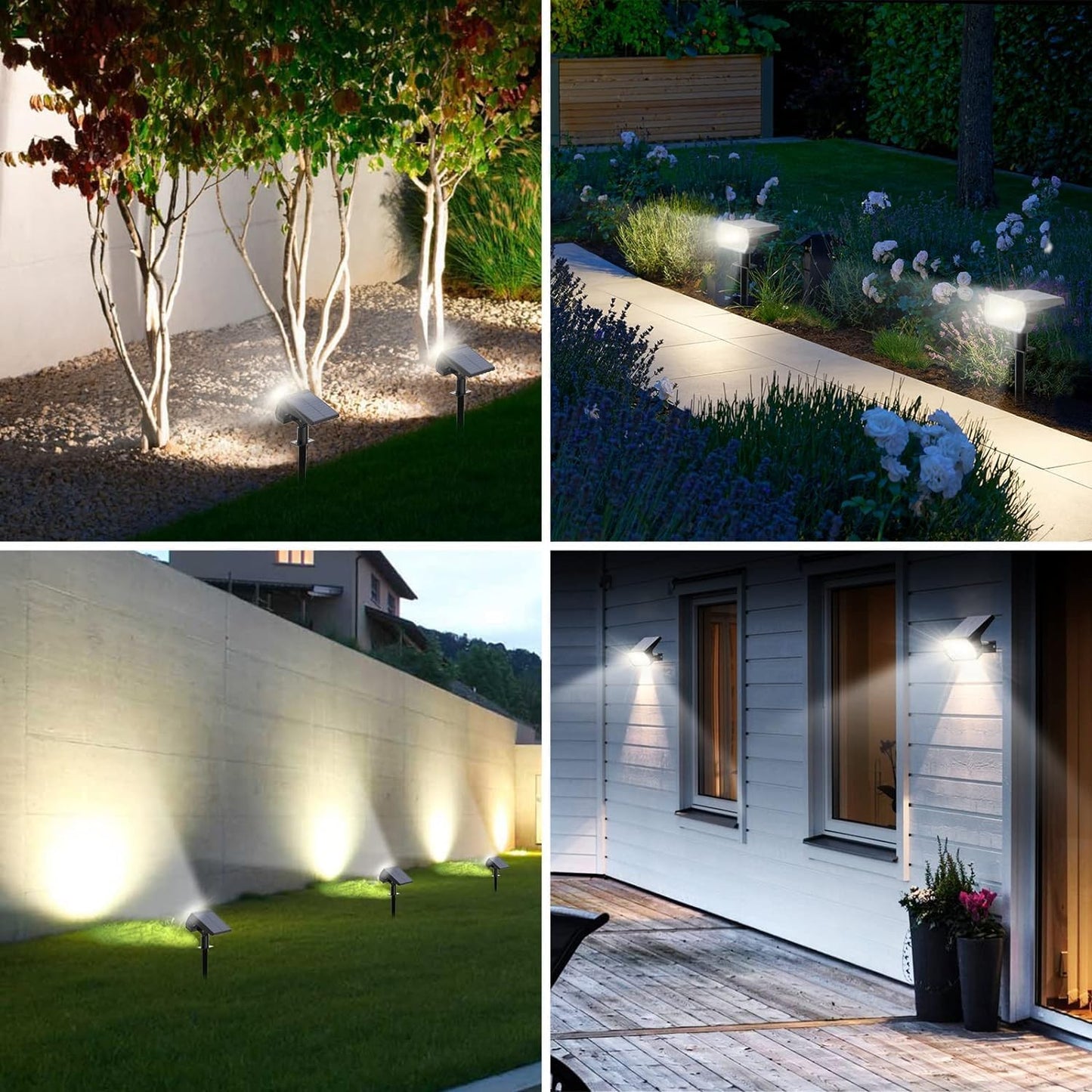 Focos solares impermeables IP65 6uds 52LED 2en1 para jardín