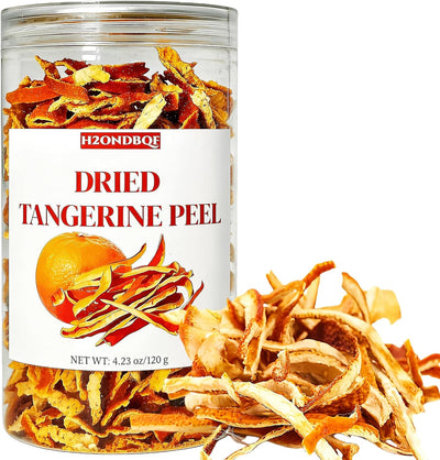 Tiras de cáscara de mandarina secas naturales puras Chen Pi tarro resellable 4.23 oz