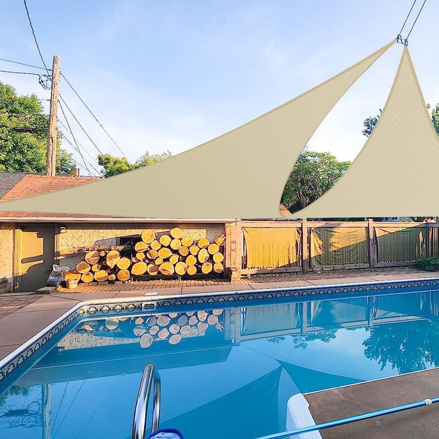 Toldo parasol triangular 13x13x13' bloqueo UV para patio