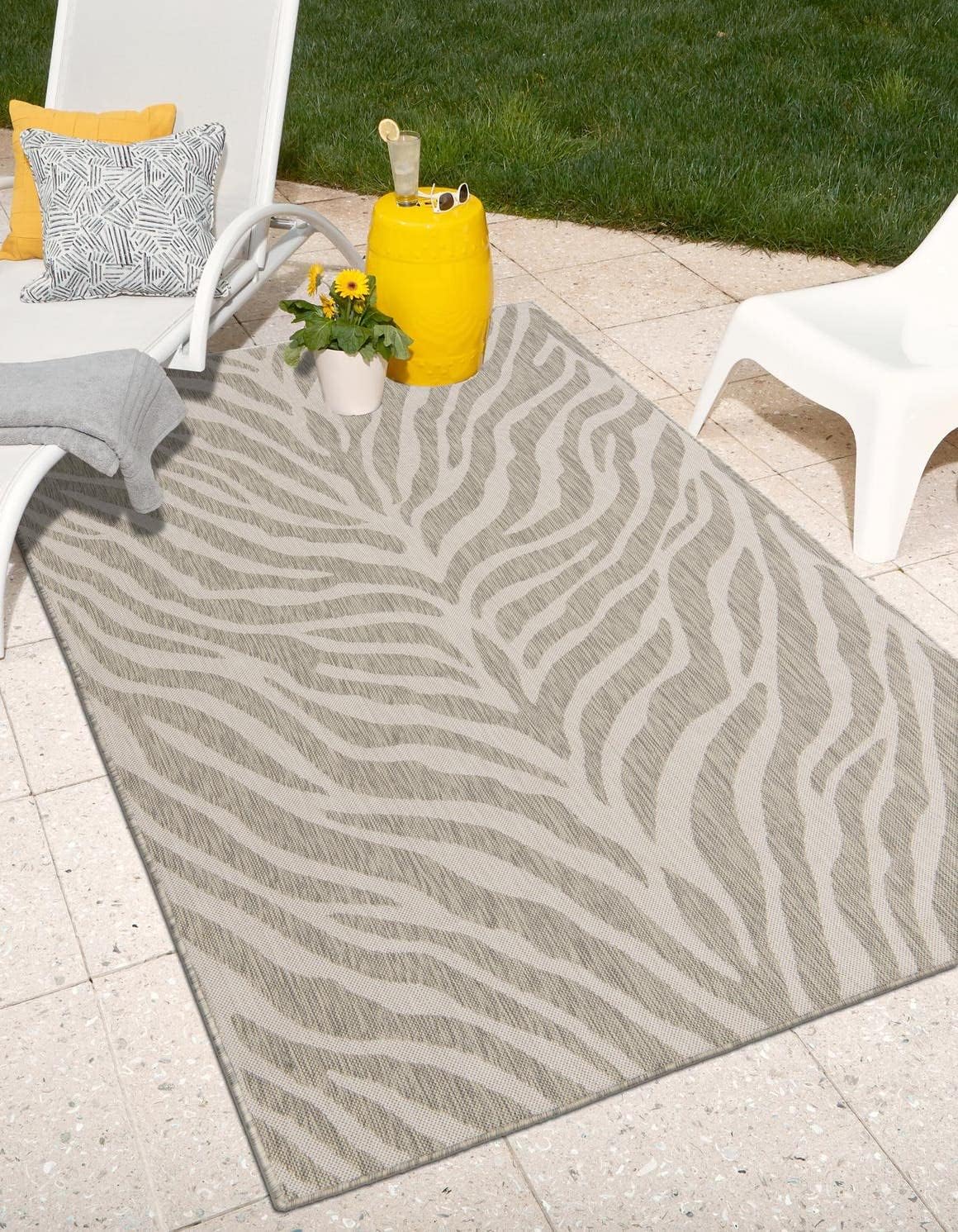 Alfombra área Tsavo 4x6ft gris/marfil