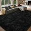 Tapete afelpado mullido antiderrap 6x9ft color negro