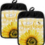 Guantes horno girasol amarillo cuadros florales mujer
