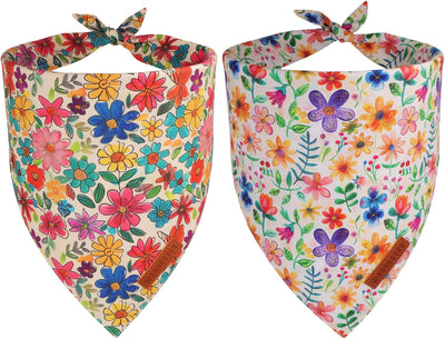 Bandanas florales para perros XL primavera verano